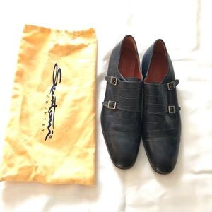 One Pair Santoni Mens Alligator Leather Shoes